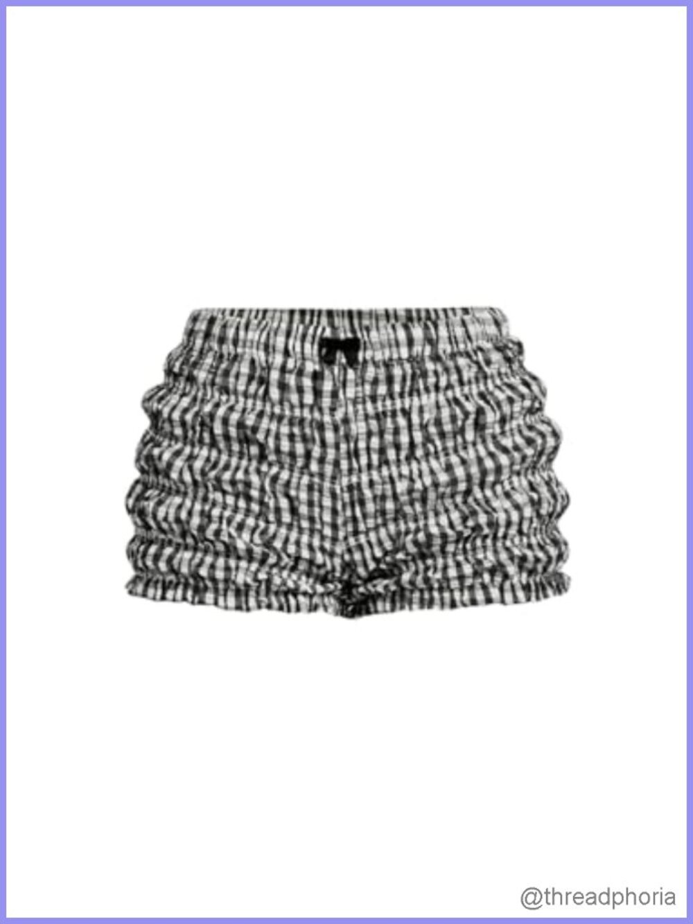 Ruffle Bloomer Shorts Plaid Gingham Y2K Micro Bottoms Elastic Waist